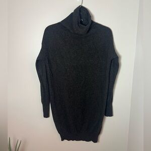 Inhabit Charcoal Grey 100% Cashmere Mock Neck Sweater Knit Mini Dress Size S